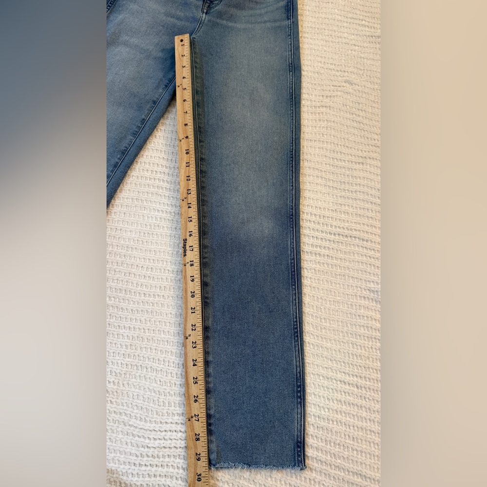 Madewell Roadtripper Stovepipe Jeans | High Rise 27T Tall Raw Hem Blue - Picture 6 of 12
